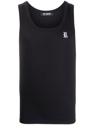 

Logo print tank top, Raf Simons Logo print tank top