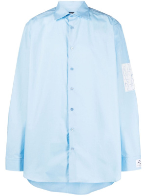 

Logo-patch cotton shirt, Raf Simons Logo-patch cotton shirt