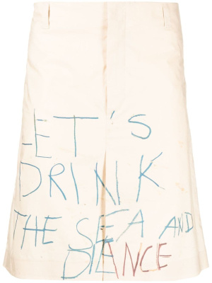 

Slogan-print cotton skirt, Raf Simons Slogan-print cotton skirt