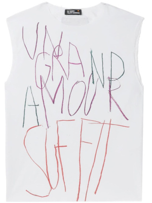 

Text-print cotton tank top, Raf Simons Text-print cotton tank top