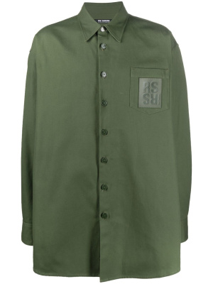 

Oversized logo-patch cotton shirt, Raf Simons Oversized logo-patch cotton shirt