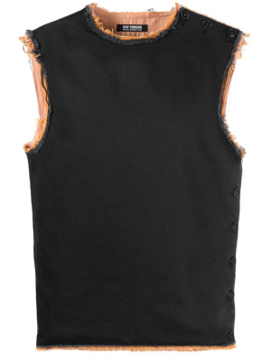 

Frayed denim tank top, Raf Simons Frayed denim tank top