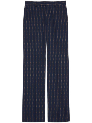 

Horsebit-print straight-leg trousers, Gucci Horsebit-print straight-leg trousers