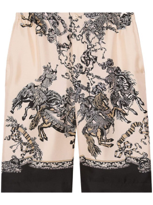 

Graphic-print silk shorts, Gucci Graphic-print silk shorts