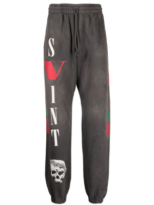 

X Vlone logo-print joggers, SAINT MXXXXXX X Vlone logo-print joggers