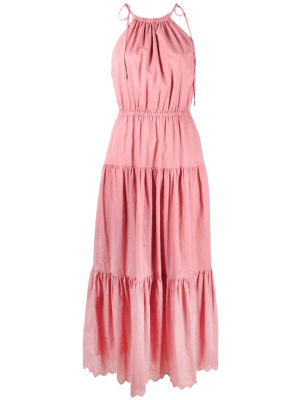 

Tiered cotton lawn halterneck dress, Michael Kors Tiered cotton lawn halterneck dress