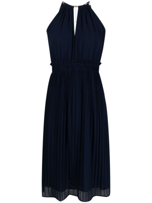 

Pleat-detail halter neck dres, Michael Kors Pleat-detail halter neck dres