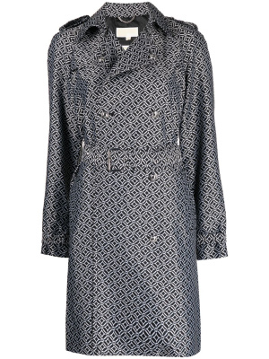 

Monogram print belted trench coat, Michael Kors Monogram print belted trench coat