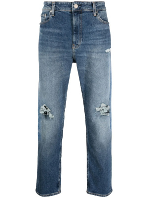 

Distressed-effect straight-leg jeans, Calvin Klein Jeans Distressed-effect straight-leg jeans