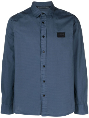

Logo-patch long-sleeve cotton shirt, Calvin Klein Jeans Logo-patch long-sleeve cotton shirt