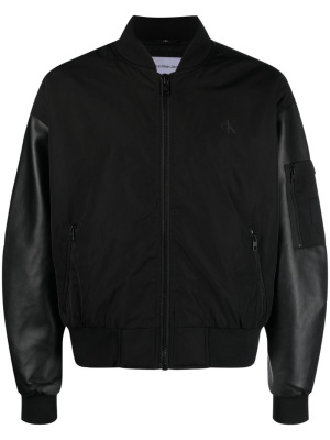 

Faux leather-sleeve bomber jacket, Calvin Klein Jeans Faux leather-sleeve bomber jacket