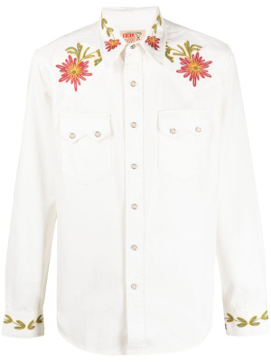 

Floral-embroidered cotton shirt, Ralph Lauren RRL Floral-embroidered cotton shirt