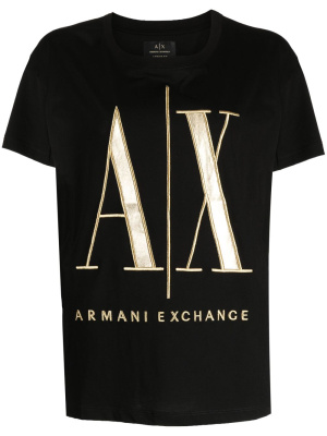 

Logo-appliquè short-sleeve T-shirt, Armani Exchange Logo-appliquè short-sleeve T-shirt