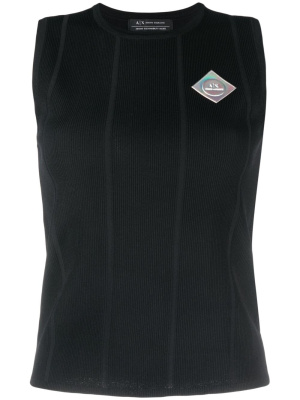 

Ribbed logo-patch vest, Armani Exchange Ribbed logo-patch vest