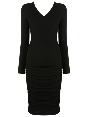 

Logo-patch V-neck dress, Armani Exchange Logo-patch V-neck dress