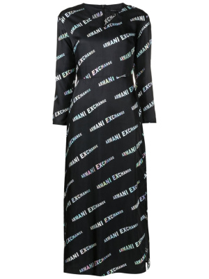 

Logo-print midi dress, Armani Exchange Logo-print midi dress