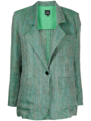 

Check print linen blazer, Armani Exchange Check print linen blazer