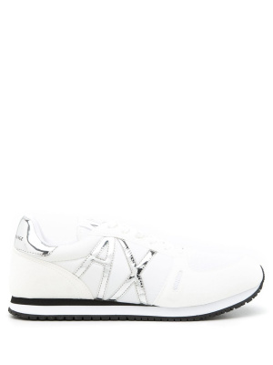 

Metallic-logo low-top sneakers, Armani Exchange Metallic-logo low-top sneakers