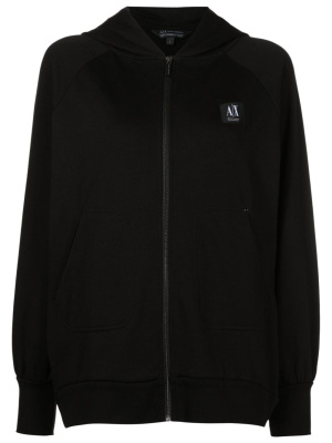 

Logo-patch zip-up hoodie, Armani Exchange Logo-patch zip-up hoodie