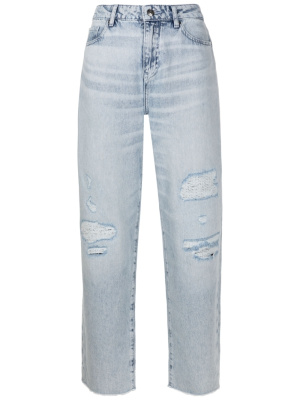 

Distressed-detail denim jeans, Armani Exchange Distressed-detail denim jeans