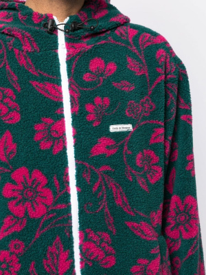 

Floral-print zip-up fleece jacket, Drôle De Monsieur Floral-print zip-up fleece jacket