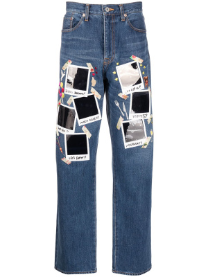 

Polaroid print straight leg jeans, Doublet Polaroid print straight leg jeans