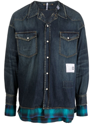 

Plaid-pattern denim shirt, Maison Mihara Yasuhiro Plaid-pattern denim shirt