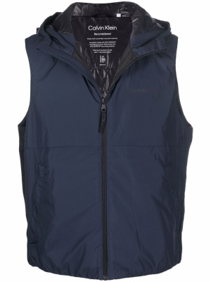 

Logo-print hooded zip-up vest, Calvin Klein Logo-print hooded zip-up vest