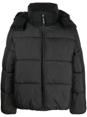 

Panelled quilted hooded puffer jacket, Calvin Klein Panelled quilted hooded puffer jacket