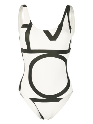 

Monogram-print swimsuit, TOTEME Monogram-print swimsuit