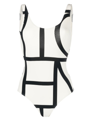 

Monogram-print one-piece swimsuit, TOTEME Monogram-print one-piece swimsuit