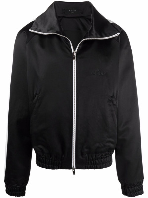 

Sateen zipped track jacket, AMIRI Sateen zipped track jacket