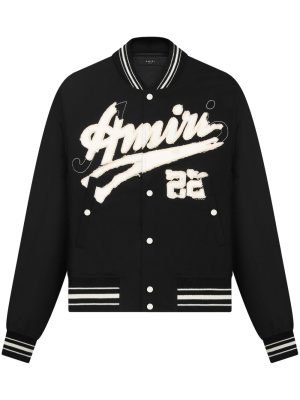 

Shrunken logo-patch bomber jacket, AMIRI Shrunken logo-patch bomber jacket