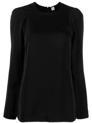 

Slouched-shoulder long-sleeve blouse, TOTEME Slouched-shoulder long-sleeve blouse