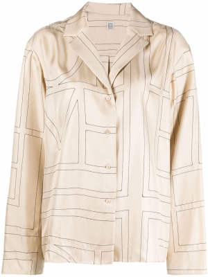 

Monogram silk pyjama shirt, TOTEME Monogram silk pyjama shirt