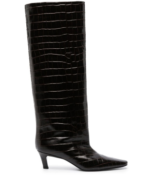 

Crocodile-embossed knee-high boots, TOTEME Crocodile-embossed knee-high boots