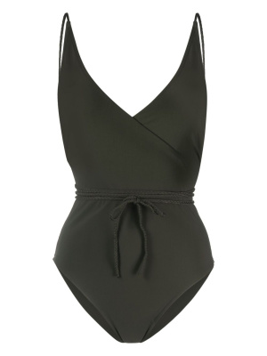 

V-neck tied-waist swimsuit, TOTEME V-neck tied-waist swimsuit