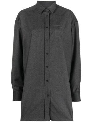 

Monogram-embroidered oversized wool shirt, TOTEME Monogram-embroidered oversized wool shirt