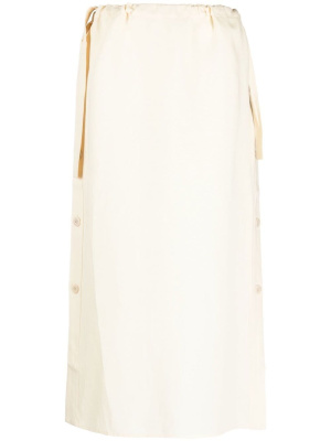 

Side-button drawstring midi skirt, TOTEME Side-button drawstring midi skirt