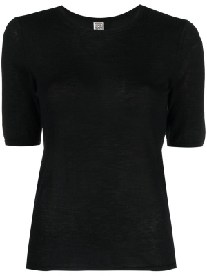 

Short-sleeve cashmere knit top, TOTEME Short-sleeve cashmere knit top