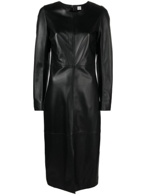 

Panelled leather midi dress, TOTEME Panelled leather midi dress