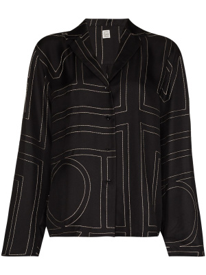 

Sanville monogram silk shirt, TOTEME Sanville monogram silk shirt