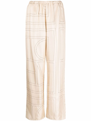 

Monogram silk pyjama trousers, TOTEME Monogram silk pyjama trousers