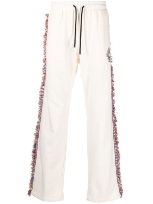 

Fringe-detailing jersey track-pant, Marcelo Burlon County of Milan Fringe-detailing jersey track-pant