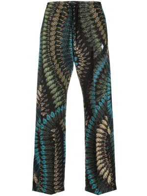 

Feather-pattern loose-fit trousers, Marcelo Burlon County of Milan Feather-pattern loose-fit trousers
