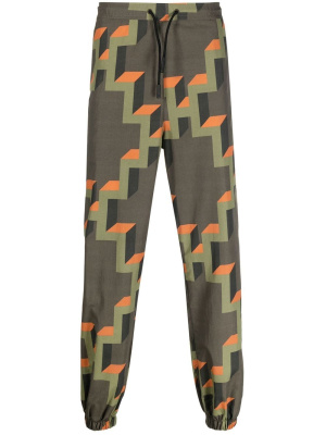 

Geometric-print tapered joggers, Marcelo Burlon County of Milan Geometric-print tapered joggers