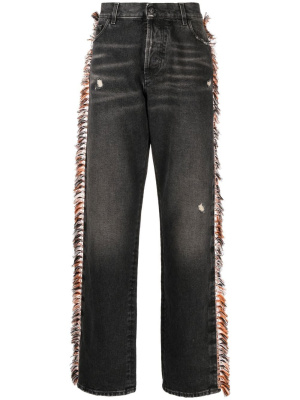 

Fringe-detail straight-leg jeans, Marcelo Burlon County of Milan Fringe-detail straight-leg jeans