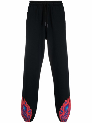

Curved Wings-print drawstring cotton joggers, Marcelo Burlon County of Milan Curved Wings-print drawstring cotton joggers