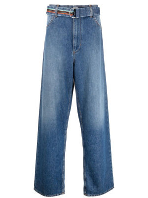 

Belted wide-leg jeans, Marcelo Burlon County of Milan Belted wide-leg jeans