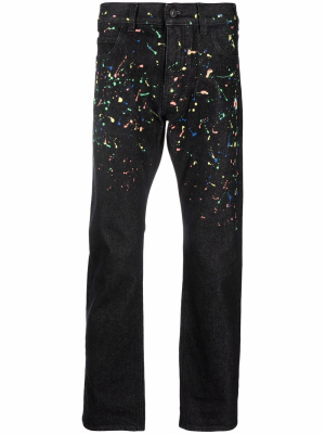 

Paint-splatter straight-leg jeans, Marcelo Burlon County of Milan Paint-splatter straight-leg jeans